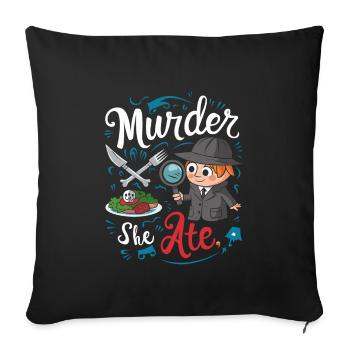 Krimi-dinner-outfit, Party, Tatort - Sofakissenbezug 45 x 45 cm - Schwarz - Vorne