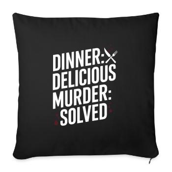 Krimi-dinner-outfit, Party, Tatort - Sofakissenbezug 45 x 45 cm - Schwarz - Vorne