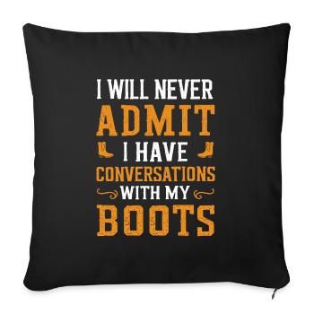 Cowboy living in the wild west with cowboy hat and - Sofa pillowcase 17,3'' x 17,3'' (45 x 45 cm) - black - Front