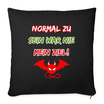 Normal zu sein war nie mein Ziel-Funny Teufelchen - Sofakissenbezug 45 x 45 cm - Schwarz - Vorne