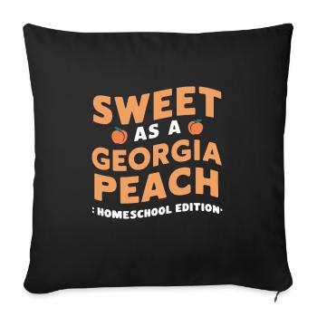 Georgia Homeschool Mom Life in Peach State - Sofa pillowcase 17,3'' x 17,3'' (45 x 45 cm) - black - Front