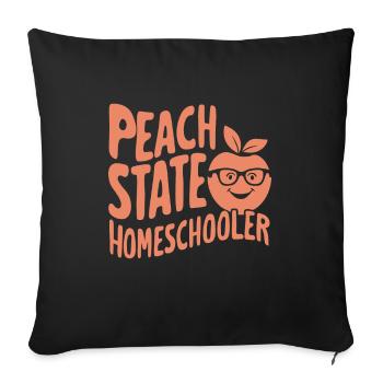 Georgia Homeschool Mom Life in Peach State - Sofa pillowcase 17,3'' x 17,3'' (45 x 45 cm) - black - Front