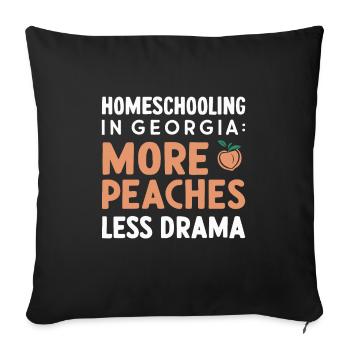 Georgia Homeschool Mom Life in Peach State - Sofa pillowcase 17,3'' x 17,3'' (45 x 45 cm) - black - Front