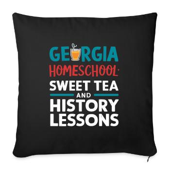 Georgia Homeschool Mom Life in Peach State - Sofa pillowcase 17,3'' x 17,3'' (45 x 45 cm) - black - Front
