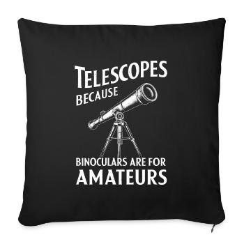 Stargazing And Meteor Shower Enthusiast - Sofa pillowcase 17,3'' x 17,3'' (45 x 45 cm) - black - Front