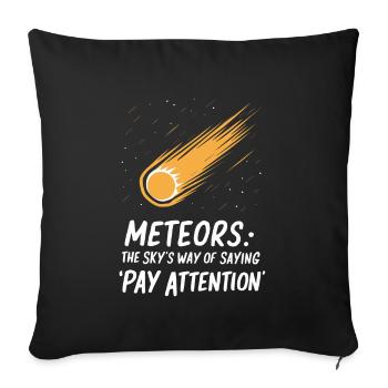 Stargazing And Meteor Shower Enthusiast - Sofa pillowcase 17,3'' x 17,3'' (45 x 45 cm) - black - Front