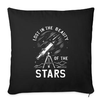 Stargazing And Meteor Shower Enthusiast - Sofa pillowcase 17,3'' x 17,3'' (45 x 45 cm) - black - Front