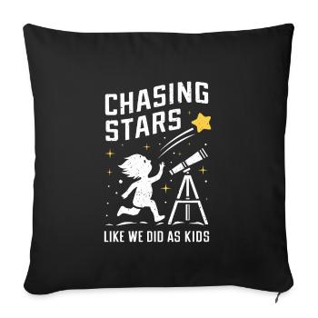 Stargazing And Meteor Shower Enthusiast - Sofa pillowcase 17,3'' x 17,3'' (45 x 45 cm) - black - Front