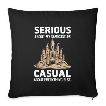 Creative Sandcastles Art on the Beach | Sculptures - Sofa pillowcase 17,3'' x 17,3'' (45 x 45 cm) - black - Front