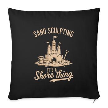 Creative Sandcastles Art on the Beach | Sculptures - Sofa pillowcase 17,3'' x 17,3'' (45 x 45 cm) - black - Front