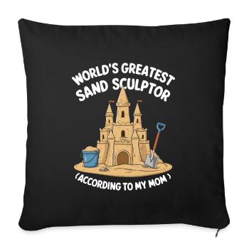 Creative Sandcastles Art on the Beach | Sculptures - Sofa pillowcase 17,3'' x 17,3'' (45 x 45 cm) - black - Front