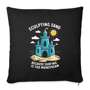 Creative Sandcastles Art on the Beach | Sculptures - Sofa pillowcase 17,3'' x 17,3'' (45 x 45 cm) - black - Front