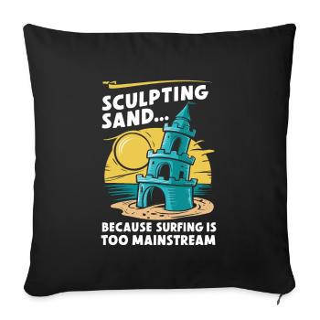 Creative Sandcastles Art on the Beach | Sculptures - Sofa pillowcase 17,3'' x 17,3'' (45 x 45 cm) - black - Front