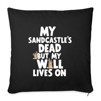 Sculpteurs de sable professionnels sur la plage du - Housse de coussin décorative 45 x 45 cm - noir - Devant