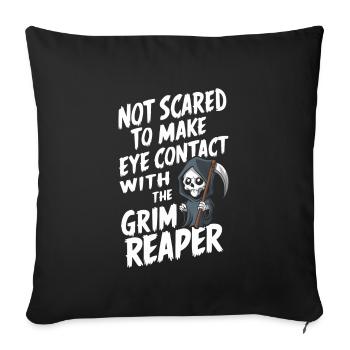 N’ayant pas peur de l’horreur : effrayant mais intrépide hanté - Housse de coussin décorative 45 x 45 cm - noir - Devant