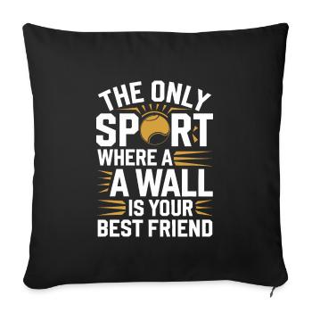 Squash Passion Squash Sport pour le squash - Housse de coussin décorative 45 x 45 cm - noir - Devant