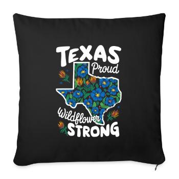 Texas Wildflowers Season Fields Flowers Texas - Sofa pillowcase 17,3'' x 17,3'' (45 x 45 cm) - black - Front