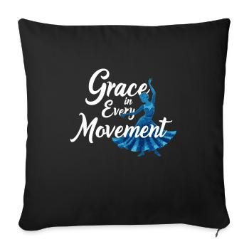 Mouvements rythmiques en danse orientale : - Housse de coussin décorative 45 x 45 cm - noir - Devant