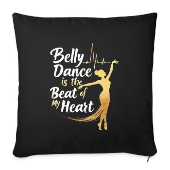 Mouvements rythmiques en danse orientale : - Housse de coussin décorative 45 x 45 cm - noir - Devant