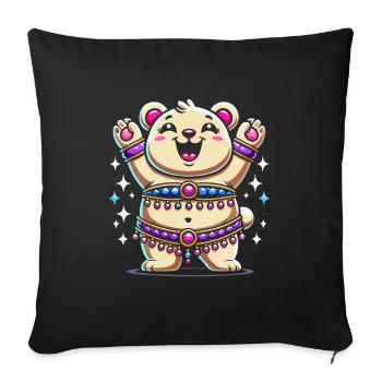 Mouvements rythmiques en danse orientale : - Housse de coussin décorative 45 x 45 cm - noir - Devant