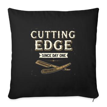 Vibrations de salon de coiffure et coupes de cheveux classiques pour - Housse de coussin décorative 45 x 45 cm - noir - Devant
