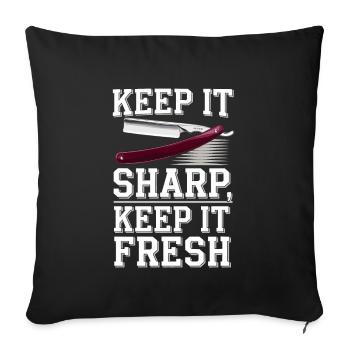 Vibrations de salon de coiffure et coupes de cheveux classiques pour - Housse de coussin décorative 45 x 45 cm - noir - Devant