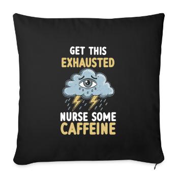 Exhaustion and burnout in overworked people - Sofa pillowcase 17,3'' x 17,3'' (45 x 45 cm) - black - Front