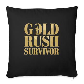 Gold Rush Adventure Gold Prospector Treasure Hunt - Sofa pillowcase 17,3'' x 17,3'' (45 x 45 cm) - black - Front