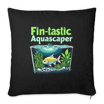 Passionné d’aquascaping Jardinage sous-marin - Housse de coussin décorative 45 x 45 cm - noir - Devant