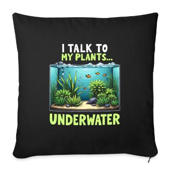 Aquascaping Enthusiast Underwater Gardening - Sofa pillowcase 17,3'' x 17,3'' (45 x 45 cm) - black - Front