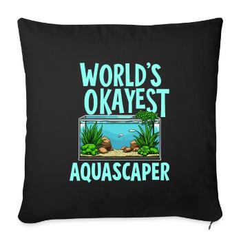 Aquascaping Enthusiast Underwater Gardening - Sofa pillowcase 17,3'' x 17,3'' (45 x 45 cm) - black - Front
