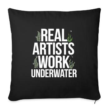 Passionné d’aquascaping Jardinage sous-marin - Housse de coussin décorative 45 x 45 cm - noir - Devant