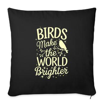 Passionné par le sauvetage des oiseaux et la faune sauvage - Housse de coussin décorative 45 x 45 cm - noir - Devant