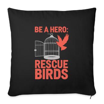 Passionate About Bird Rescue and Wildlife - Sofa pillowcase 17,3'' x 17,3'' (45 x 45 cm) - black - Front