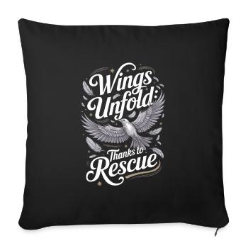 Passionné par le sauvetage des oiseaux et la faune sauvage - Housse de coussin décorative 45 x 45 cm - noir - Devant