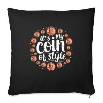 Coin Collector Coin Collection Numismatic History - Sofa pillowcase 17,3'' x 17,3'' (45 x 45 cm) - black - Front
