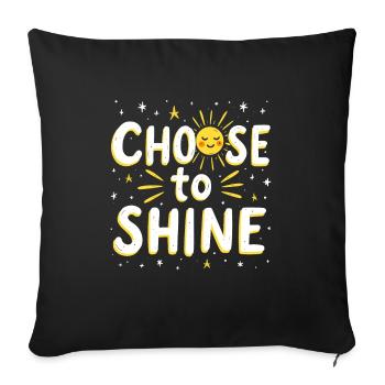 Harness Positivity And Mental Well-Being Through - Sofa pillowcase 17,3'' x 17,3'' (45 x 45 cm) - black - Front
