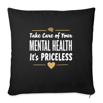 Mental Health Advocate Therapy Support Emotional - Sofa pillowcase 17,3'' x 17,3'' (45 x 45 cm) - black - Front