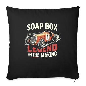 Boîte à savon alimentée par gravité Soap Box Racing Adventure pour le bricolage - Housse de coussin décorative 45 x 45 cm - noir - Devant