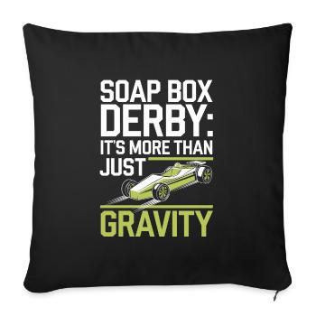 Boîte à savon alimentée par gravité Soap Box Racing Adventure pour le bricolage - Housse de coussin décorative 45 x 45 cm - noir - Devant
