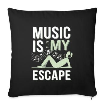 Chill Vibes Amateur de musique décontractée Relaxante - Housse de coussin décorative 45 x 45 cm - noir - Devant