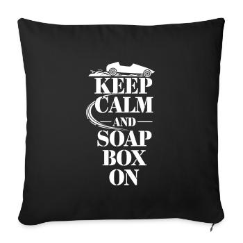 Boîte à savon alimentée par gravité Soap Box Racing Adventure pour le bricolage - Housse de coussin décorative 45 x 45 cm - noir - Devant