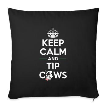 Funny Cow Tipping Joke for Farm Enthusiasts and - Sofa pillowcase 17,3'' x 17,3'' (45 x 45 cm) - black - Front