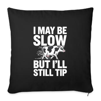 Funny Cow Tipping Joke for Farm Enthusiasts and - Sofa pillowcase 17,3'' x 17,3'' (45 x 45 cm) - black - Front