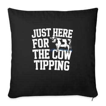 Funny Cow Tipping Joke for Farm Enthusiasts and - Sofa pillowcase 17,3'' x 17,3'' (45 x 45 cm) - black - Front