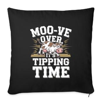 Funny Cow Tipping Joke for Farm Enthusiasts and - Sofa pillowcase 17,3'' x 17,3'' (45 x 45 cm) - black - Front