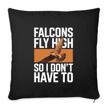 Explore the Art of Falconry with Magnificent Birds - Sofa pillowcase 17,3'' x 17,3'' (45 x 45 cm) - black - Front