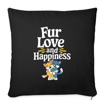 Furry Fandom Enthusiast Cosplay Fun and Fursuiting - Sofa pillowcase 17,3'' x 17,3'' (45 x 45 cm) - black - Front