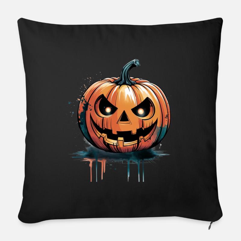 Halloween Kürbislaternen - Sofakissenbezug 45 x 45 cm - Schwarz
