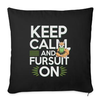Furry Fandom Enthusiast Cosplay Fun and Fursuiting - Sofa pillowcase 17,3'' x 17,3'' (45 x 45 cm) - black - Front